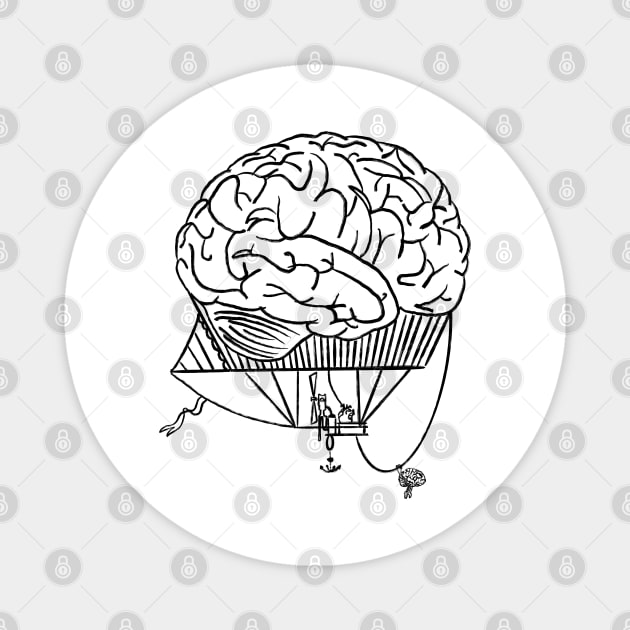 Anatomical brain hot air balloon Magnet by Carries Design 